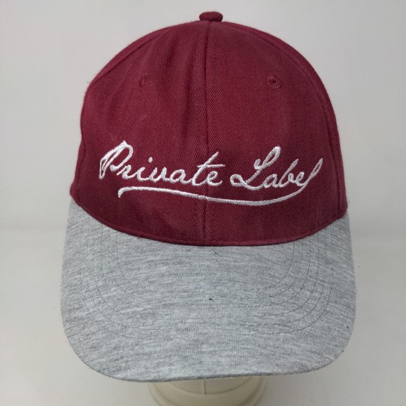 Simen Men's Snapback Hat Red Burgundy Size OS Embroidered Private Label Logo - Picture 2 of 7